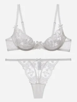 Bridal Lingerie Wedding Bra And Pantie 2-Piece Lace Underwear Sets