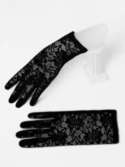 Bridal Lingerie Wedding Short Gloves Women Light Pink Lace Party