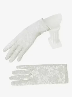 Bridal Lingerie Wedding Short Gloves Women Light Pink Lace Party