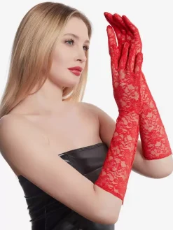 Bridal Lingerie Woman Long Floral Wedding White Lace Party Bridal Gloves