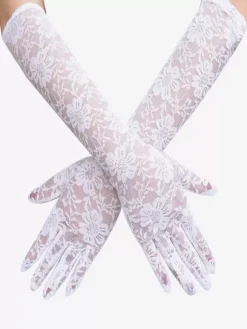 Bridal Lingerie Woman Long Floral Wedding White Lace Party Bridal Gloves