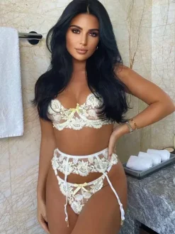 Bridal Lingerie Women Babydoll Red Sheer Lace Sexy Lingerie