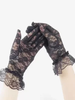 Bridal Lingerie Women Daily Casual White Lace Wedding Party Short Glove