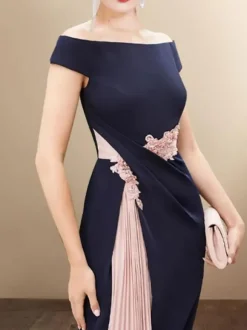 Bridal Mother Dress Bateau Neck Half Sleeves Sheath Knee-Length Wedding Guest Dresses Free Customization