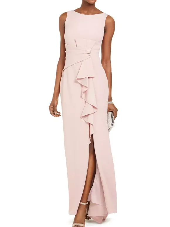 Bridal Mother Dress Bateau Neck Sleeveless Pleated Sheath Wedding Guest Dresses Free Customization