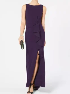 Bridal Mother Dress Bateau Neck Sleeveless Pleated Sheath Wedding Guest Dresses Free Customization