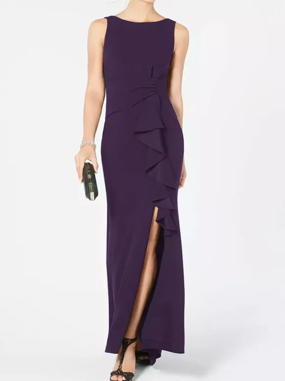 Bridal Mother Dress Bateau Neck Sleeveless Pleated Sheath Wedding Guest Dresses Free Customization