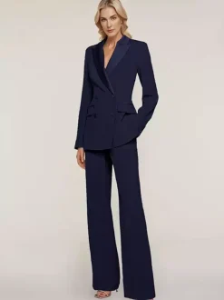 Bridal Mother Dress Designed Neckline Long Sleeves Two-piece Buttons Floor-Length Guest Dresses For Wedding