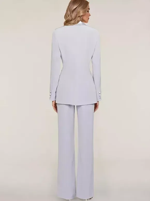 Bridal Mother Dress Designed Neckline Long Sleeves Two-piece Buttons Floor-Length Guest Dresses For Wedding