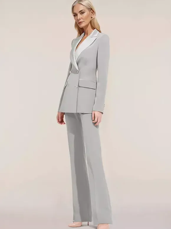 Bridal Mother Dress Designed Neckline Long Sleeves Two-piece Buttons Floor-Length Guest Dresses For Wedding