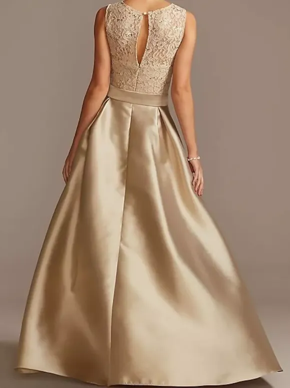 Bridal Mother Dress Jewel Neck Sleeveless A-Line Lace Tea-Length Wedding Guest Dresses Free Customization