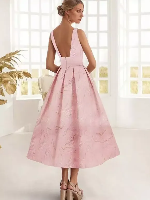 Bridal Mother Dress Jewel Neck 3/4 Length Sleeves Two-piece Flowers Wedding Guest Dresses