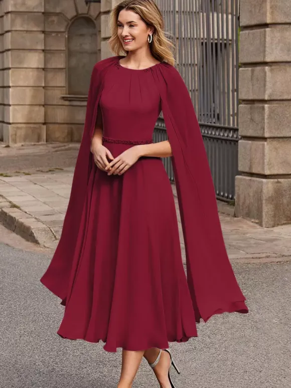Bridal Mother Dress Jewel Neck Sleeveless Short Sash Guest Dresses For Wedding