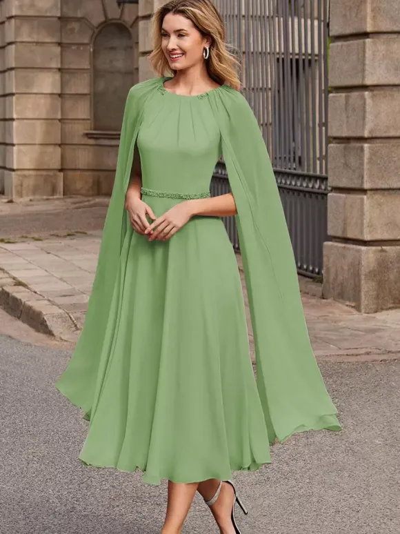 Bridal Mother Dress Jewel Neck Sleeveless Short Sash Guest Dresses For Wedding