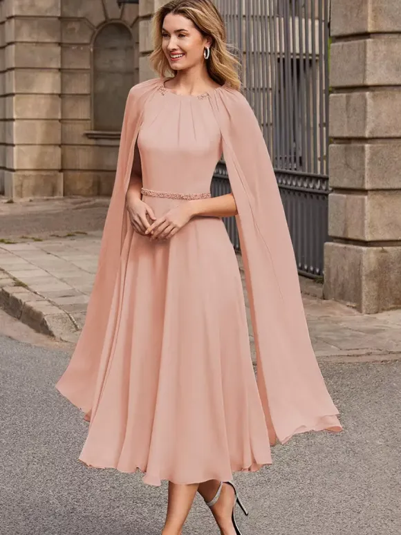 Bridal Mother Dress Jewel Neck Sleeveless Short Sash Guest Dresses For Wedding