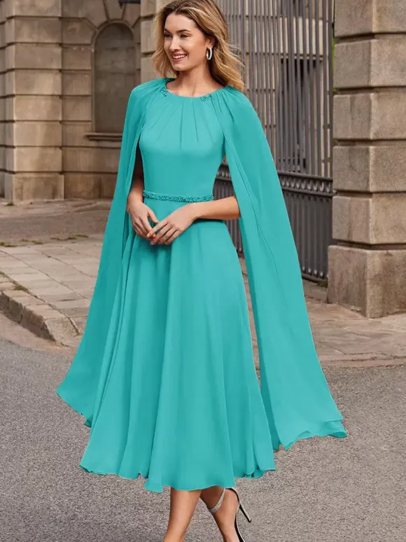Bridal Mother Dress Jewel Neck Sleeveless Short Sash Guest Dresses For Wedding