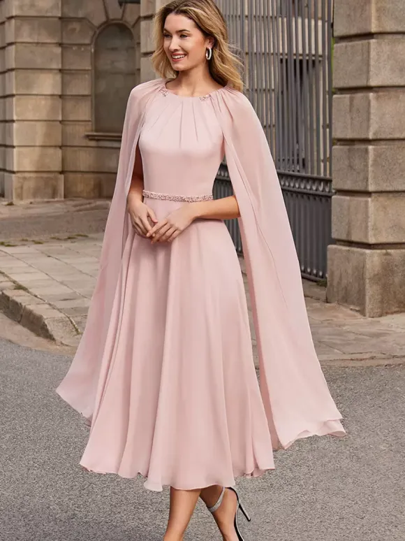 Bridal Mother Dress Jewel Neck Sleeveless Short Sash Guest Dresses For Wedding