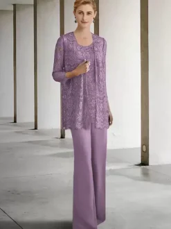 Bridal Mother Dress Jewel Neck 3/4 Length Sleeves A-Line Guest Dresses For Wedding