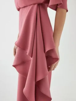 Bridal Mother Dress Jewel Neck Half Sleeves Jumpsuit Ruffles Wedding Guest Dresses