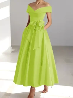 Bridal Mother Dress Off-The-Shoulder Sleeveless A-Line Wedding Guest Dresses