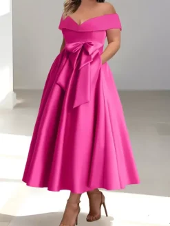 Bridal Mother Dress Off-The-Shoulder Sleeveless A-Line Wedding Guest Dresses