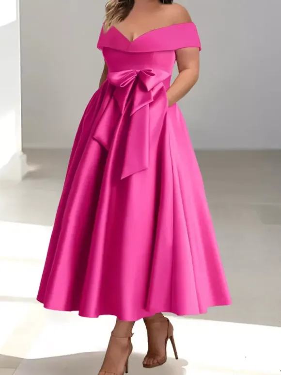 Bridal Mother Dress Off-The-Shoulder Sleeveless A-Line Wedding Guest Dresses