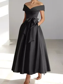 Bridal Mother Dress Off-The-Shoulder Sleeveless A-Line Wedding Guest Dresses