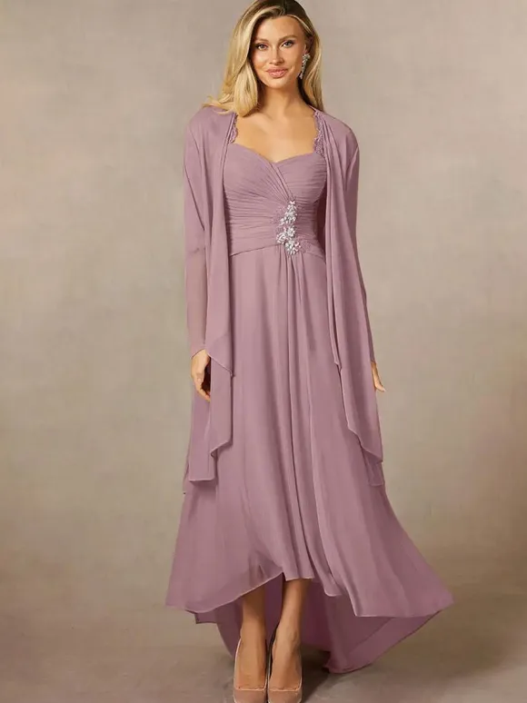 Bridal Mother Dress Sweetheart Neck 3/4 Length Sleeves A-Line Lace Guest Dresses For Wedding