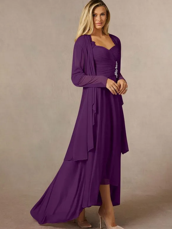 Bridal Mother Dress Sweetheart Neck 3/4 Length Sleeves A-Line Lace Guest Dresses For Wedding