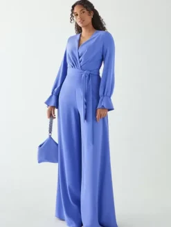Bridal Mother Dress V-Neck Long Sleeves Jumpsuit Bows Floor-Length Wedding Guest Dresses
