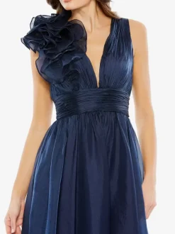 Bridal Mother Dress V-Neck Sleeveless A-Line Pleated Knee-Length Guest Dresses For Wedding