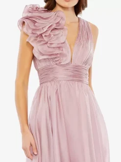 Bridal Mother Dress V-Neck Sleeveless A-Line Pleated Knee-Length Guest Dresses For Wedding