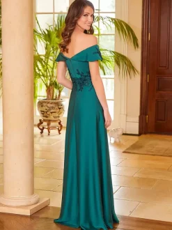 Bridal Mother Dress V-Neck Sleeveless Split Front A-Line Guest Dresses For Wedding