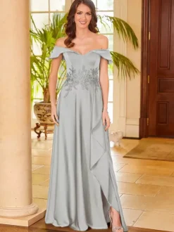 Bridal Mother Dress V-Neck Sleeveless Split Front A-Line Guest Dresses For Wedding