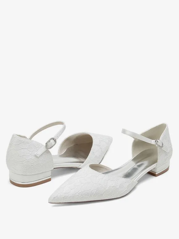 Bridal Shoes Bridal Flats Pointed Toe Embroidered