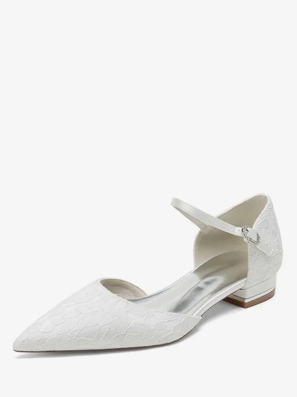 Bridal Shoes Bridal Flats Pointed Toe Embroidered