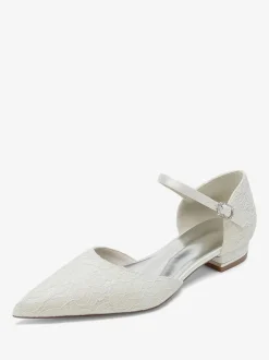 Bridal Shoes Bridal Flats Pointed Toe Embroidered
