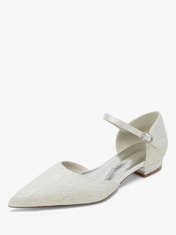 Bridal Shoes Bridal Flats Pointed Toe Embroidered