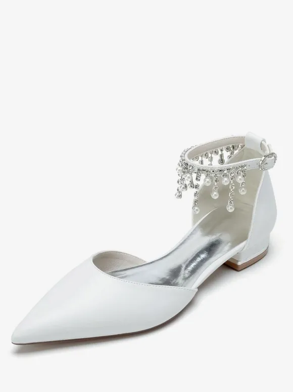 Bridal Shoes Bridal Flats PU Leather Pointed Toe