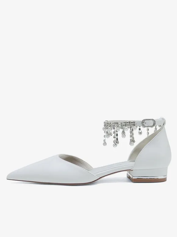 Bridal Shoes Bridal Flats PU Leather Pointed Toe