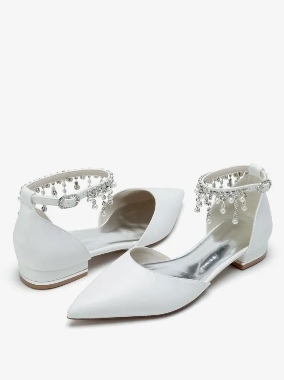 Bridal Shoes Bridal Flats PU Leather Pointed Toe