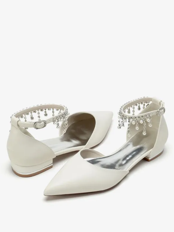 Bridal Shoes Bridal Flats PU Leather Pointed Toe