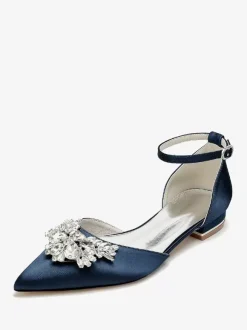 Bridal Shoes Bridal Flats Satin Pointed Toe Rhinestones