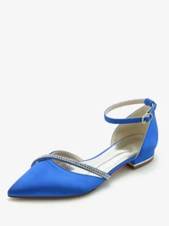 Bridal Shoes Bridal Flats Silk And Satin Pointed Toe Rhinestones