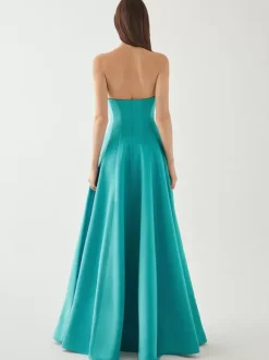 Bridesmaid Dress A-Line Floor-Length Zipper Satin Fabric Wedding Party Dress