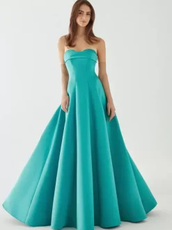 Bridesmaid Dress A-Line Floor-Length Zipper Satin Fabric Wedding Party Dress