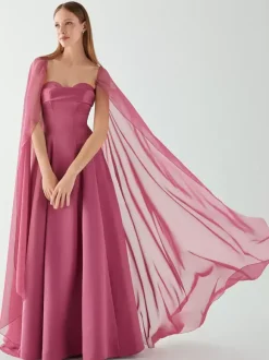Bridesmaid Dress A-Line Floor-Length Zipper Satin Fabric Wedding Party Dress