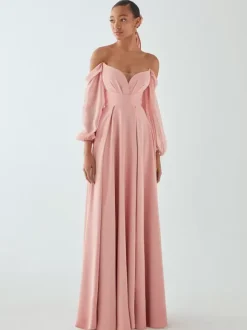 Bridesmaid Dress Chiffon A-Line Floor-Length Wedding Party Dress