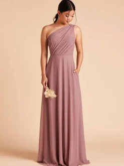 Bridesmaid Dress Chiffon A-Line Floor-Length Formal Gowns Free Customization