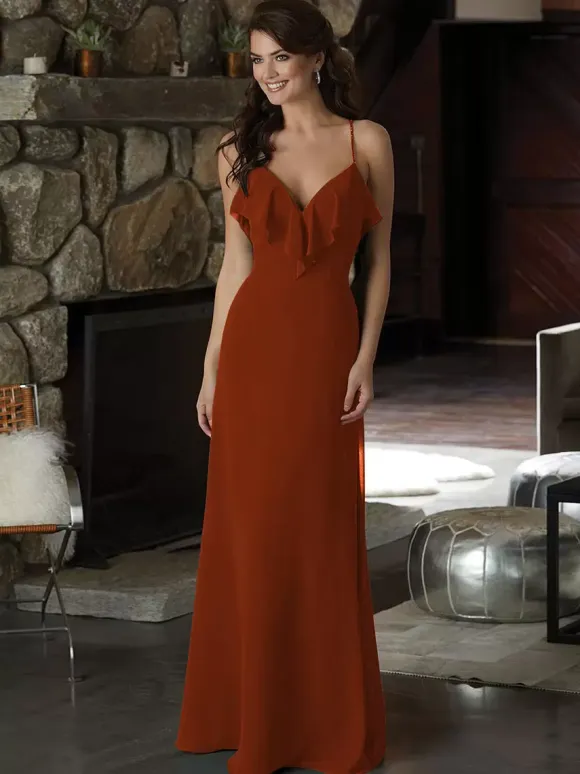 Bridesmaid Dress Chiffon A-Line Floor-Length Prom Dress